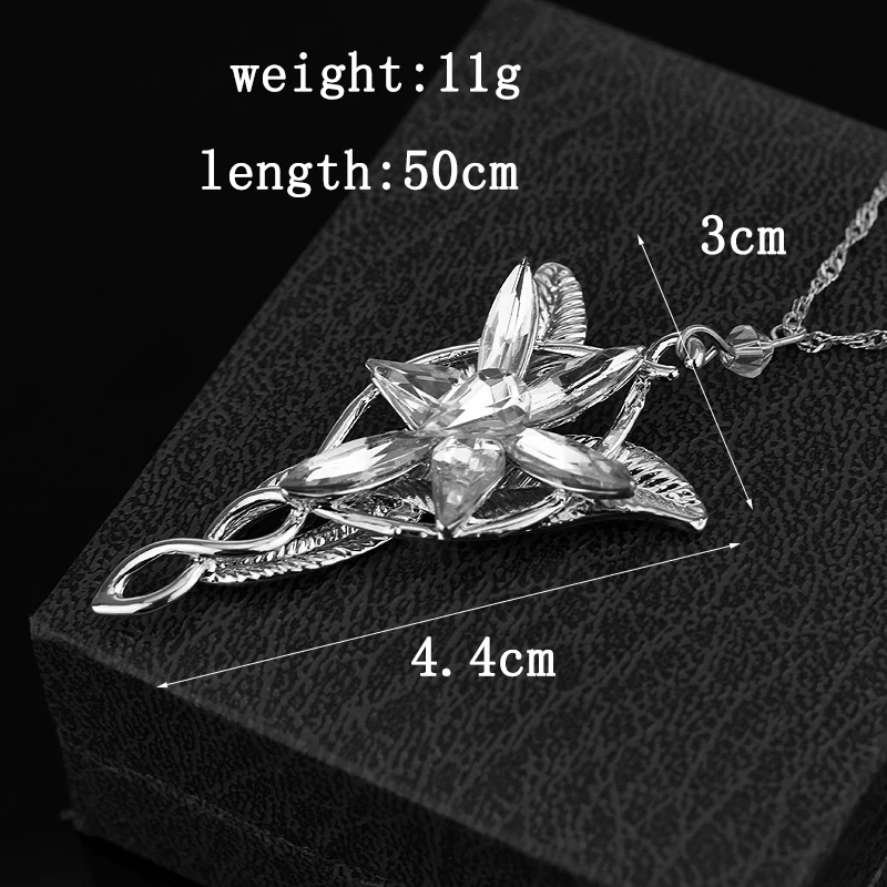Ожерелье Arwen Evenstar Золотая Серебряная цепочка ожерелье с кристаллами подвеска