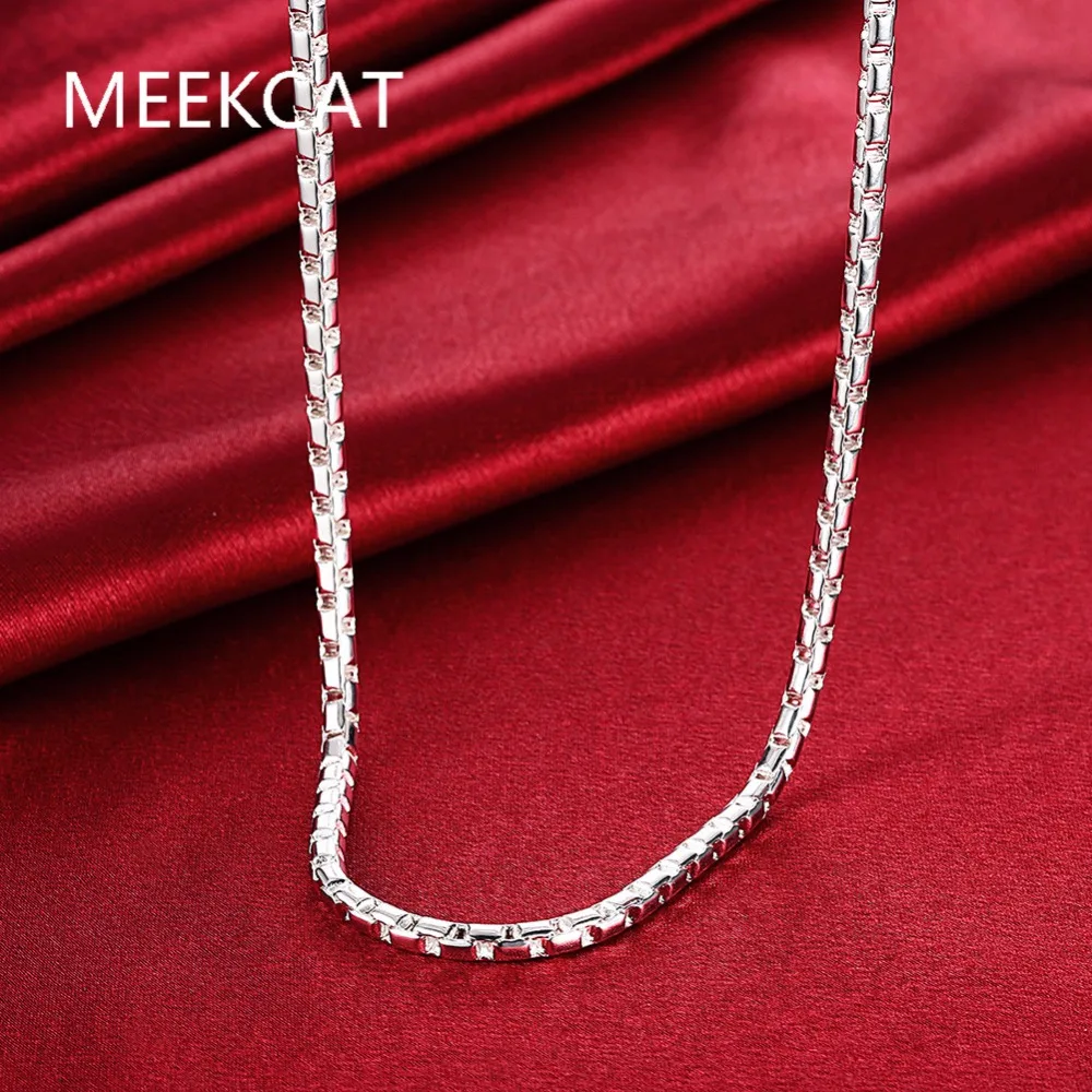 

50cm Men's long necklace jewelry 20'' 4mm High quality 925 stamped silver plated snake chains collier es Plata Free Shipping