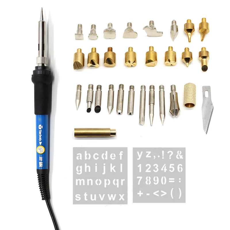 Color : E Blue, Size : Free Pyrography Pen 29pcs/Set Welding Tips Kit 60W Adjustable Soldering Iron Carving Pyrography Tool Wood Embossing Burning Soldering Pen Soldering Iron Kit Color : E Blue, Size : Free Pyrography Pen 29pcs/Set Welding Tips Kit 60W Adjustable Soldering Iron Carving Pyrography Tool Wood Embossing Burning Soldering Pen Soldering Iron Kit