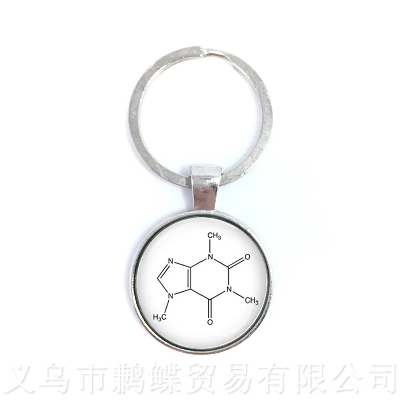 

Theobromine Biology Chemistry Element Chemical Formula Keychains Biochemistry Chocolate Molecule Image Pendant Creative Gift