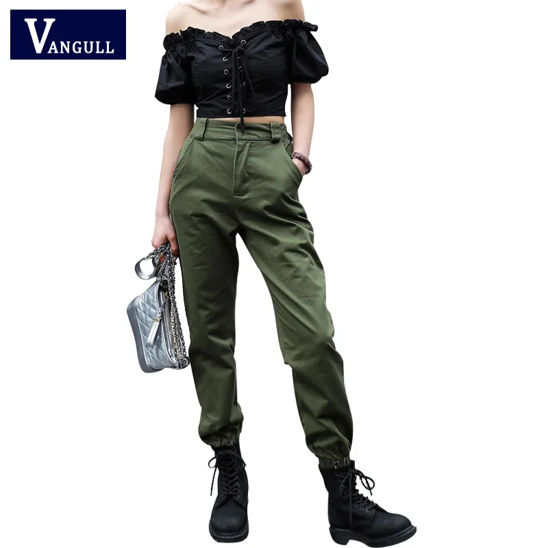Vangull High waist pants New loose joggers women army harem camo pants streetwear punk black cargo pants women capris trousers Vangull High waist pants New loose joggers women army harem camo pants streetwear punk black cargo pants women capris trousers