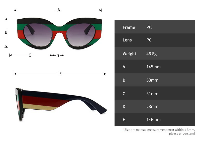 Sella Европейский стиль новые модные женские туфли Cateye Солнцезащитные очки для женщин тройной цвет в полоску широкие ножки Защита от солнца очк