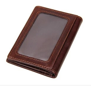 Для мужчин кошельки натуральная кожа держателя карты бумажник Для мужчин Mini Wallet Case кошелек Для мужчин wo Для мужчин сумка - Цвет: Коричневый