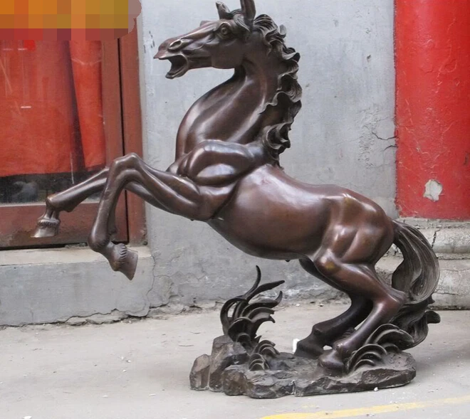 

shitou 002054 25"China Red Bronze high-quality Sculpture Arts Pegasus flying horse statue