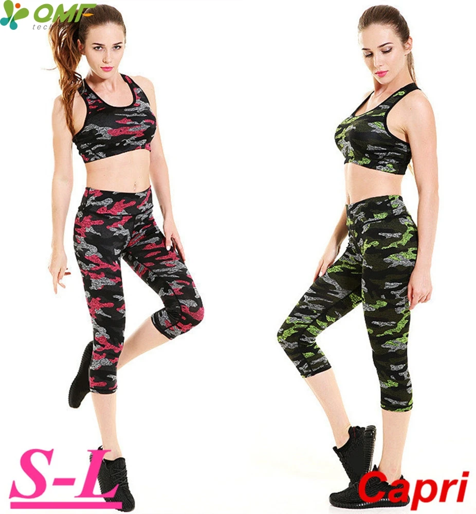 Sexy High Waist Capri Yoga Running Workout Leggings Green