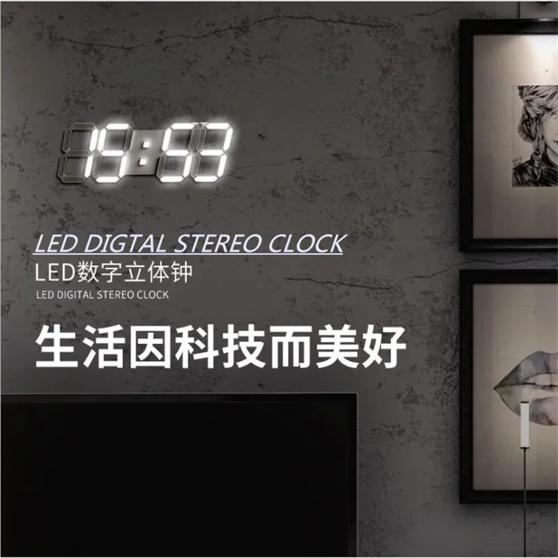 3D led многофункциональные настенные часы Современный цифровой ночник Настенный