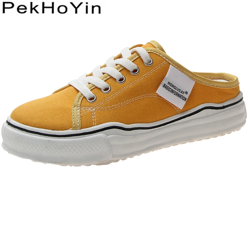 

2019 Trend Fashion Sneakers Canvas Lazy Women Flats Shoes Zapatos Mujer Female Casual Shoes Outdoor Women Walking Loafer Black