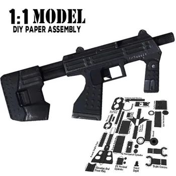 

1:1 SMG-M7 Toy Gun Model Paper Assembled Educational Toy Building Construction Toys Card Model Building Sets