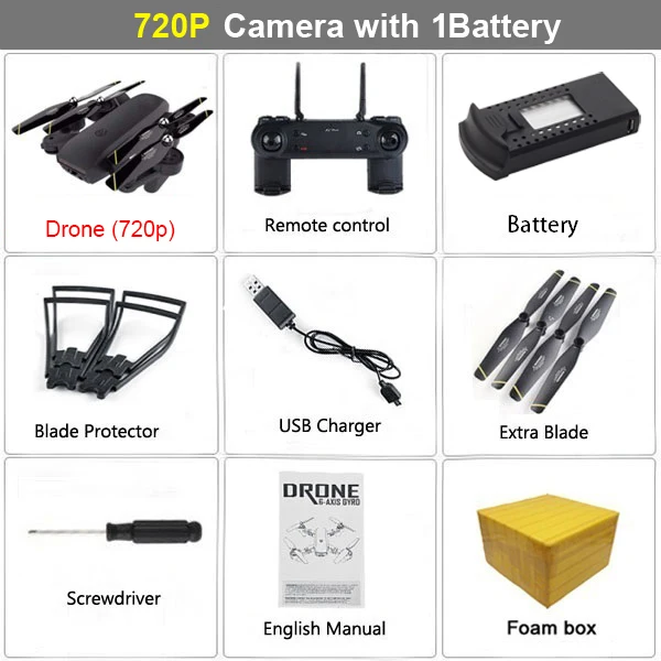 Teeggi M70 Радиоуправляемый Дрон с камерой HD 4K камера 1080P FPV селфи Дрон Квадрокоптер Профессиональный VS E58 VISUO XS809HW XS809S дроны - Цвет: 720P Black 1B F