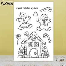 AZSG кукла с улыбкой леденец дом прозрачные штампы/уплотнения для DIY Скрапбукинг/изготовление карт/украшение для альбома Силиконовая печать ремесла