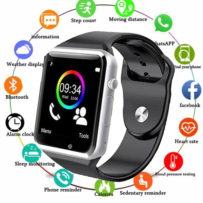 

Bluetooth Smart Watch Sport Pedometer for Men Women Support 2G SIM TF Camera Smartwatch For Android Phone PK GT08 DZ09 Q18 Y1 V8
