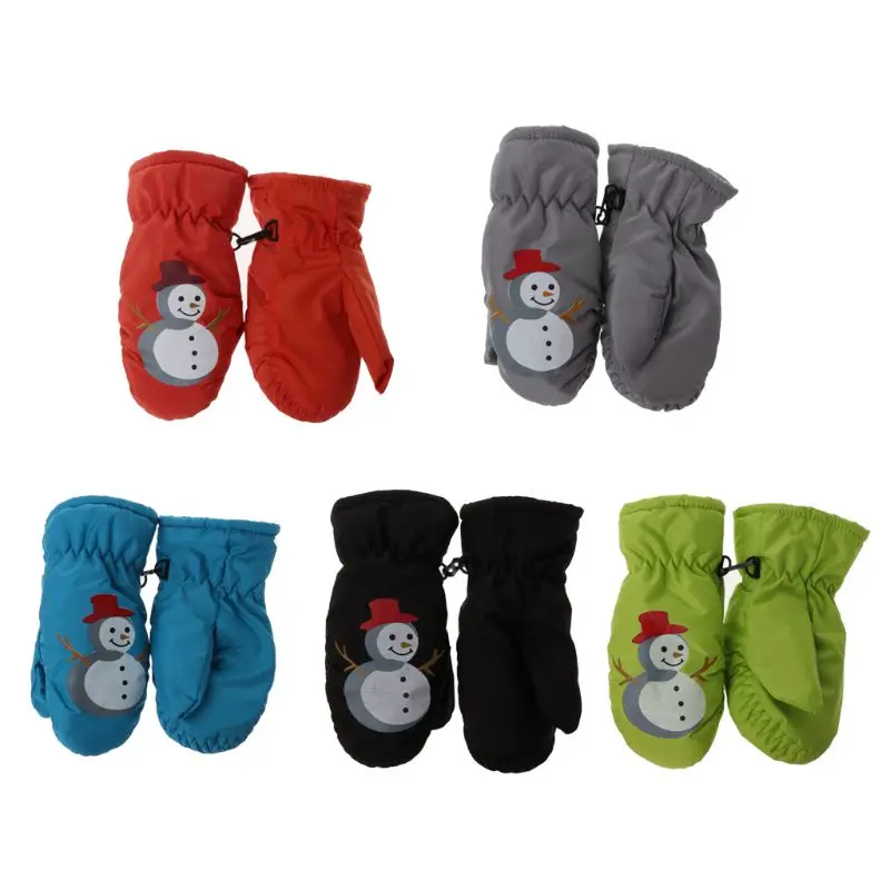 

Snow Mittens Extended Wrist Gloves Children Winter Warm Gloves Boys Girls Sports Waterproof Windproof Non-slip