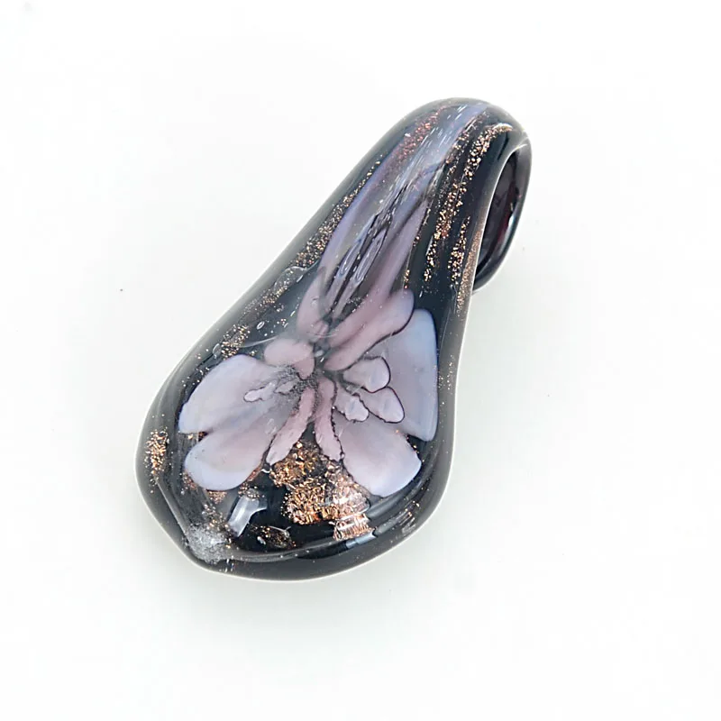 18x36MM Drop Miasol, ручная работа, муранская серебряная фольга, Эд, лэмпворк, стекло, подвеска в форме сердца, подходит для ожерелья, золотая пыль и серебряная фольга, женский свободный шнур - Окраска металла: 18x36MM Drop