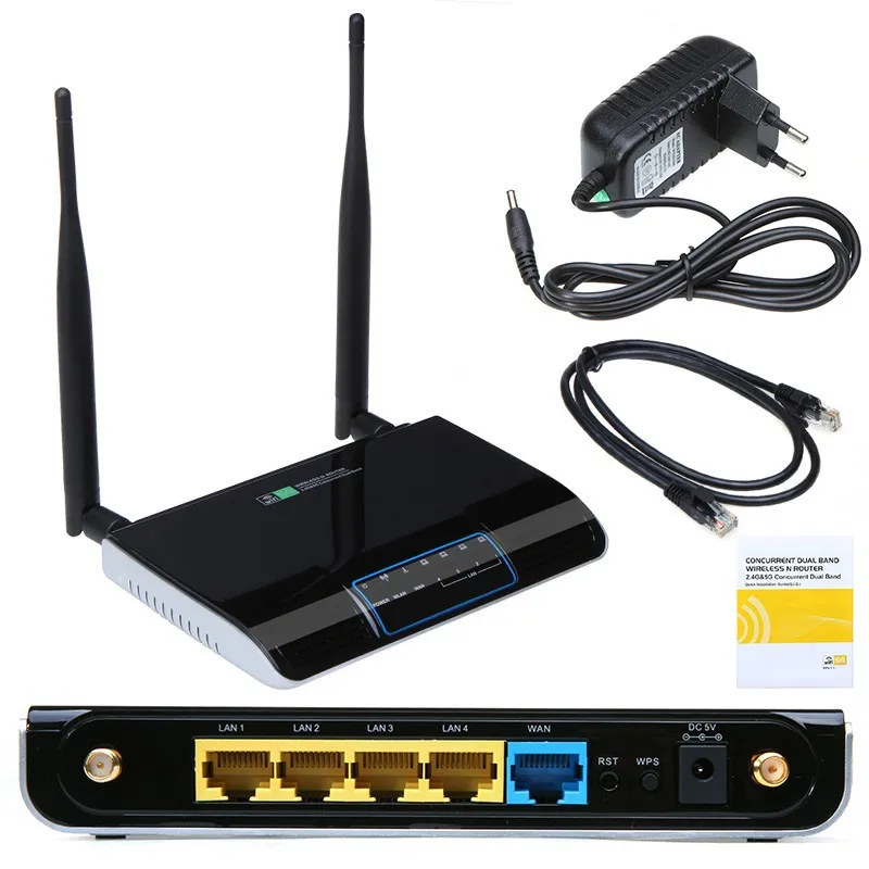 2-4GHz-5GHz-Concurrent-Dual-Band-Wireless-N-Wifi-Router-300Mbps-with-4-port-LAN-Switch