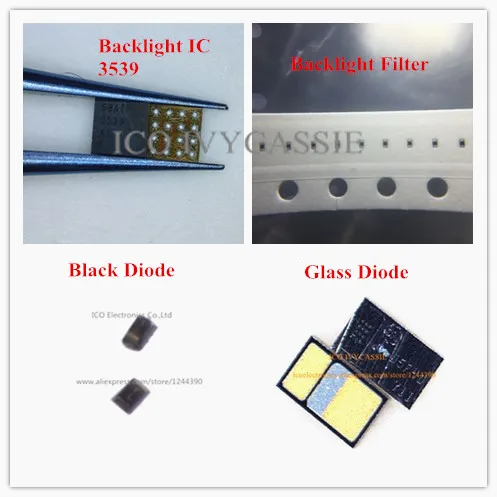 

For iPhone 7 i7 7plus Backlight kit U3701 Light IC chip 3539+D3701 Diode +Filters fuses for dim no backlight