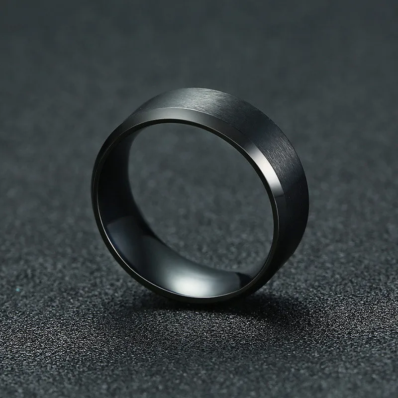 Modyle 2019 New Fashion 8mm Classic Ring For Men 316L Stainless Steel Jewelry Wedding Bands For Women
