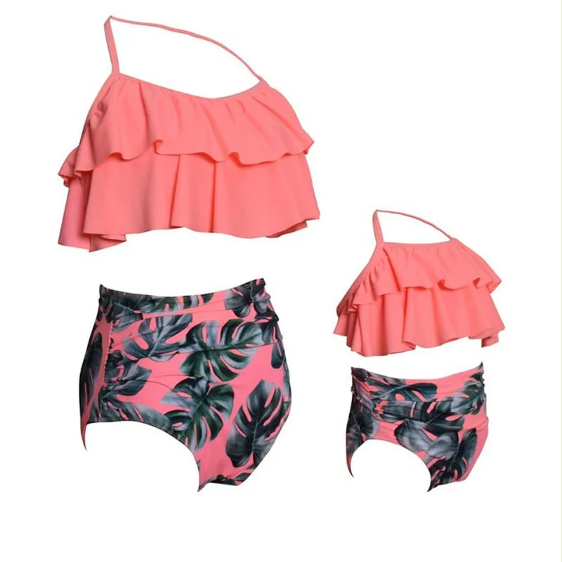 New Family Matching Swimwear Spa Mom Daughter Swimsuit Mother Daughter Bikini Bathing Suit Kids Swimwear Family Matching Outfits (4)