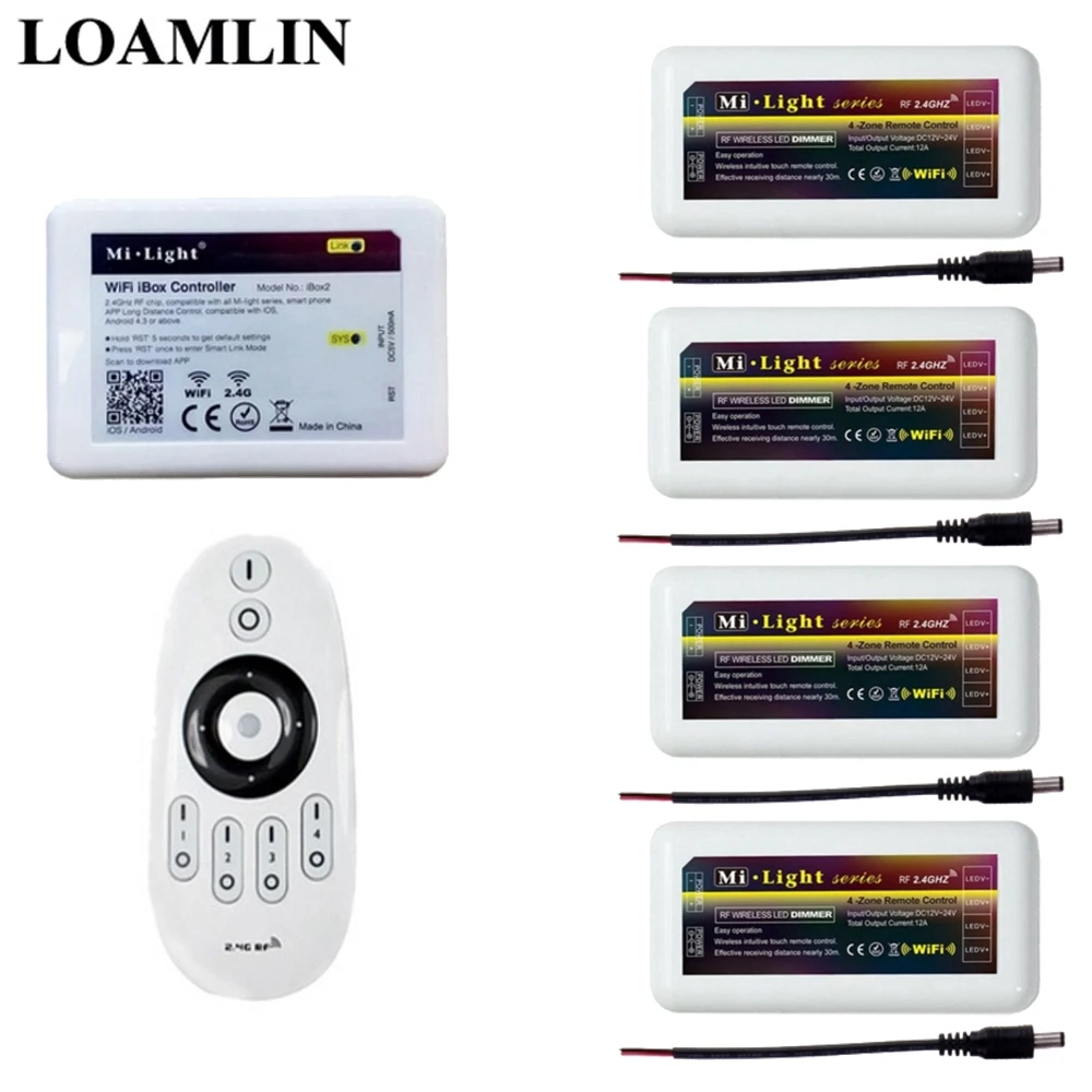 

Led Controller Mi light Remote 2.4G WIFI IBOX2 Control DIM Controller For Single Led Strip DC12-24V