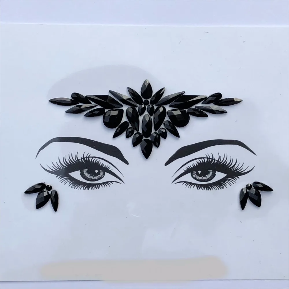 

Acrylic Resin Drill Stick Bindi Sticker Handpicked Bohemia Style Face Eyes DIY Jewels Forehead Stage Decor Party Glitter Sticker