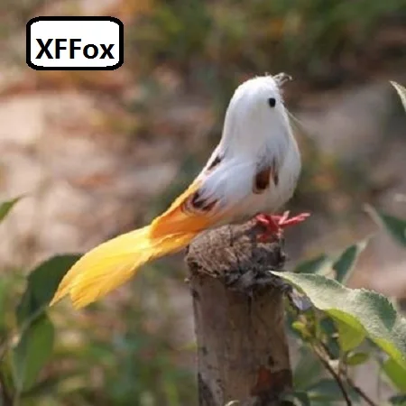 

mini real life white&yellow bird model foam&feather simulation cute bird doll gift about 12cm xf0810
