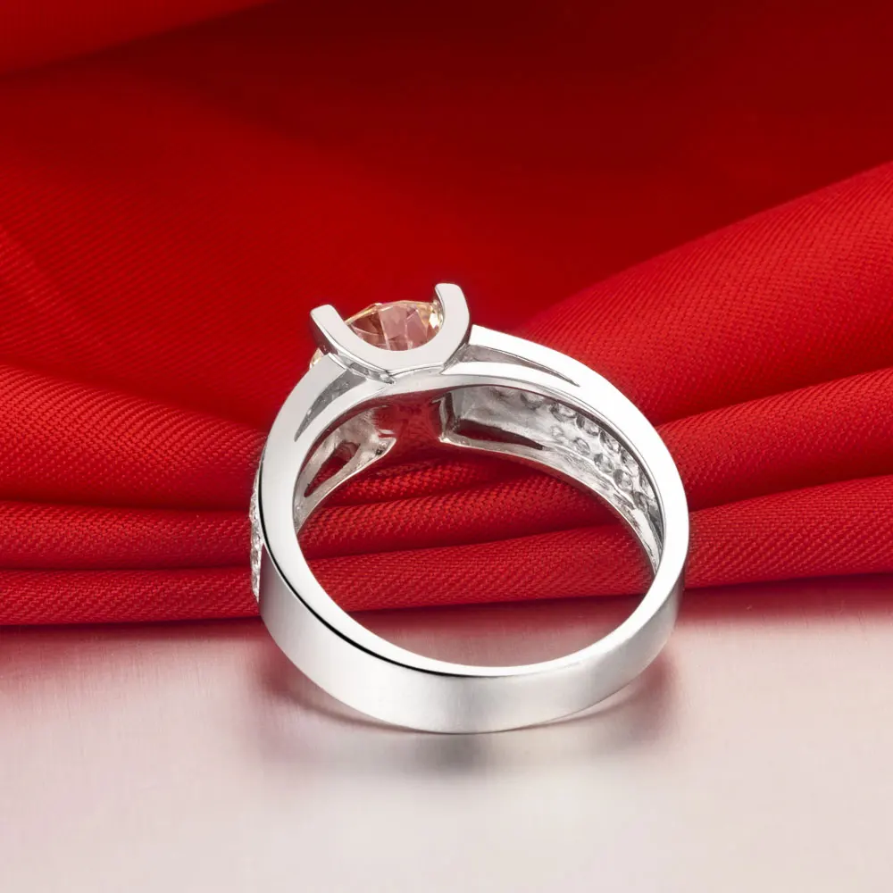 Мужское кольцо из серебра 925 пробы с имитацией бриллианта|diamond simulant engagement rings|ring of
