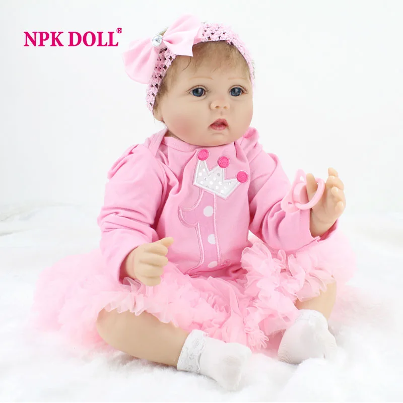 NPKDOLL Baby Reborn Doll 22 Inch Lifelike Soft Silicone ...