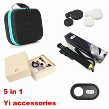 Xiaoyi Yi sports camera accessories 5in1 Set Selfie stick storage bag waterproof case remote control lens cover for xiaomi yi