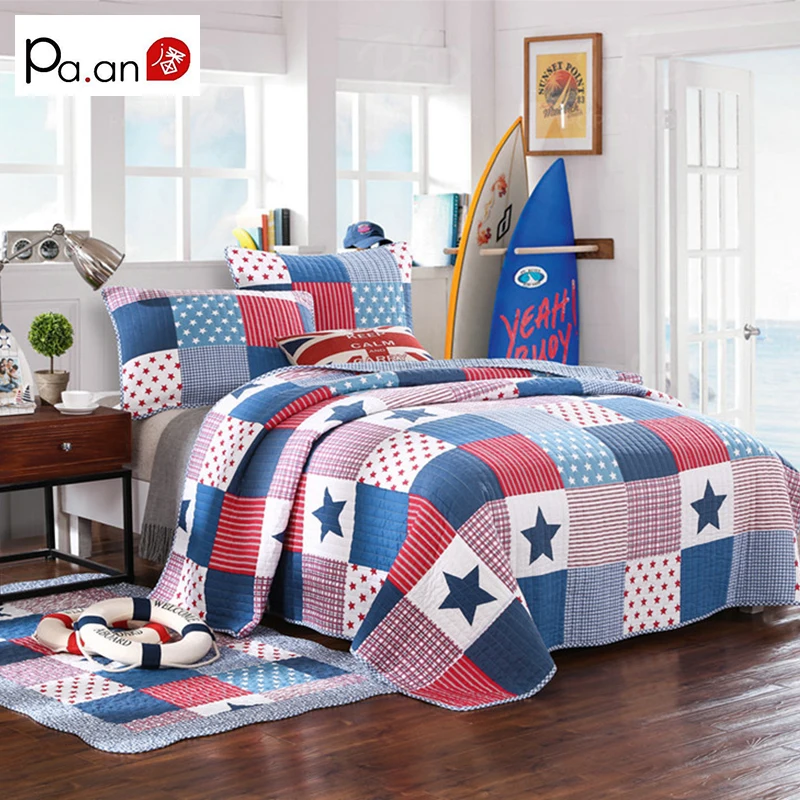 

New 100% Cotton Quilt for Kids Handmade Patchwork Printed Air Conditioner Mat Quilts Children School Back Gift Free Shipping