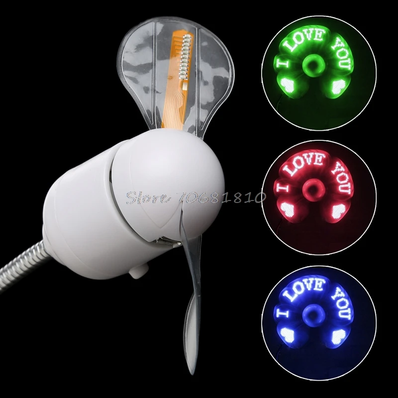 

USB LED Light Flexible Fan Cooling DIY Program Editable Message For PC Laptop Drop Shipping