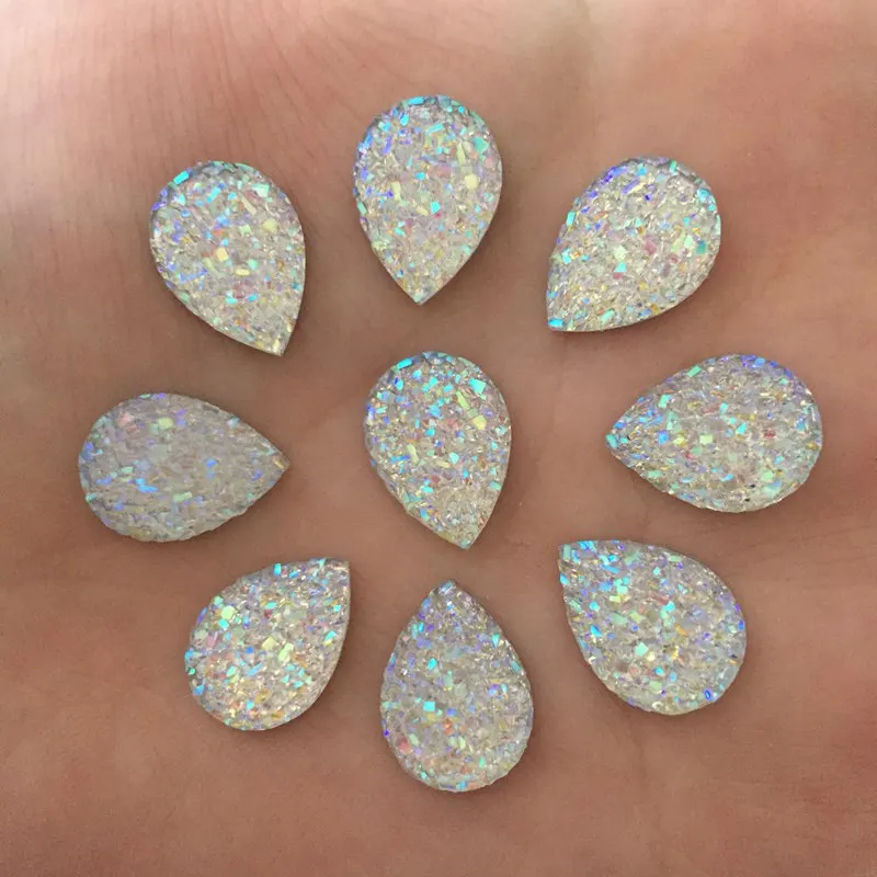 

AB Resin Drop 200PCS 10*14mm Shape Flatback Wedding Decoration Buttons Diy Craft D554*5