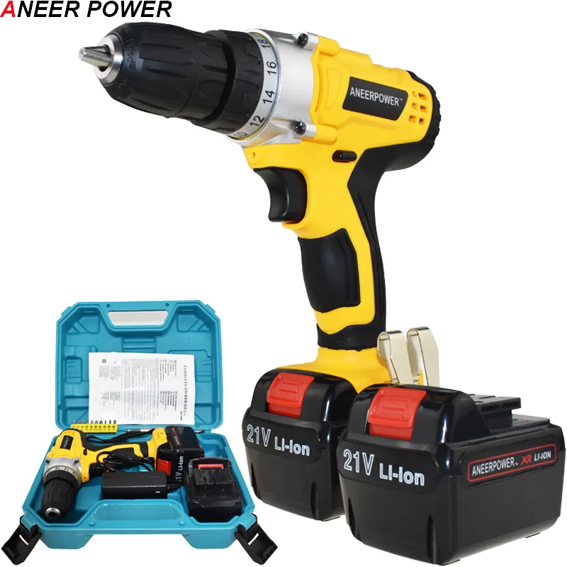 

21v Multifuctiona Electric Screwdriver Batteries Screwdriver Mini 1.5Ah Battery Capacity Drill Power Tools Drill Cordless Drill