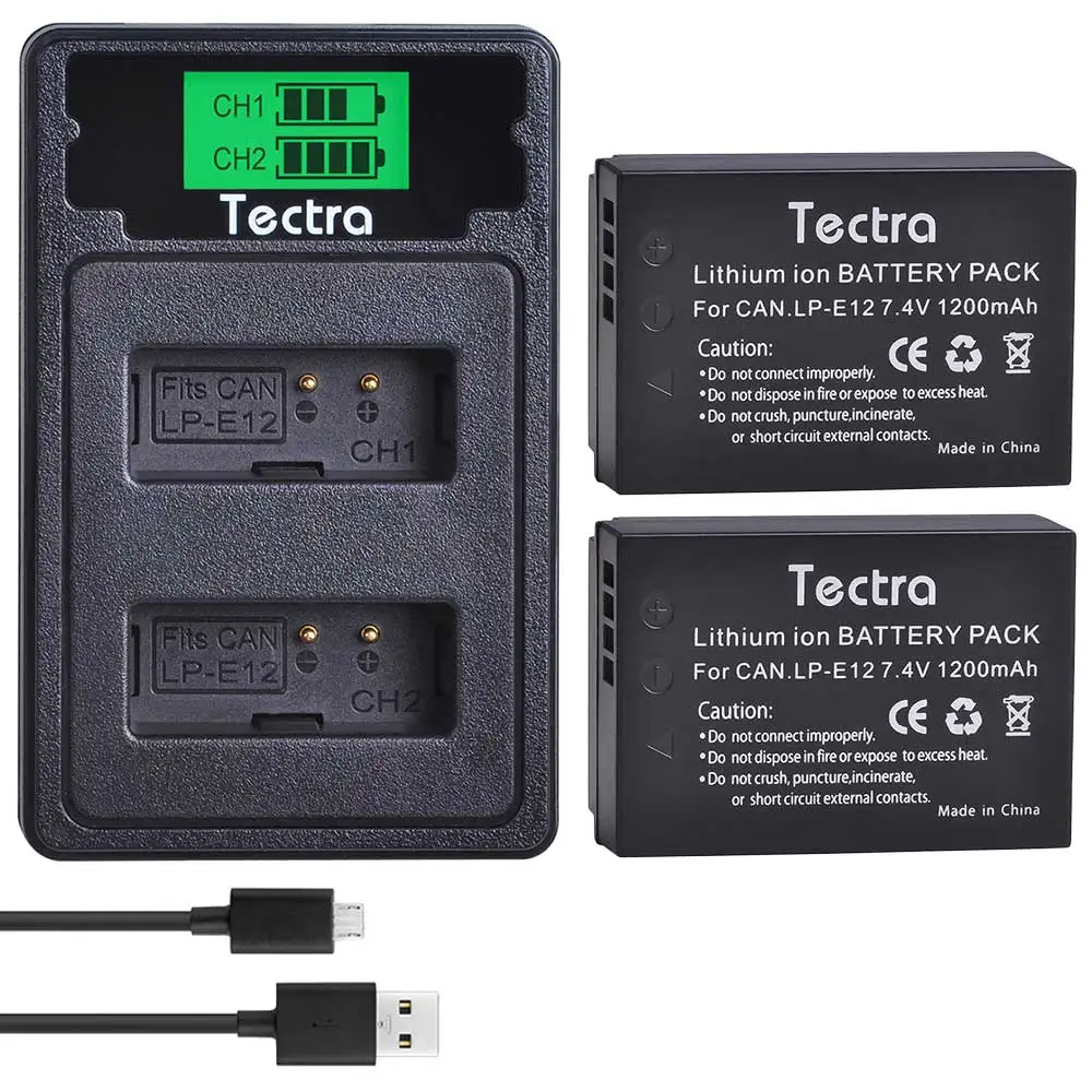 4PCS LP-E12 LPE12 LP E12 Camera Battery+LCD USB Type C Charger for Canon M 100D Kiss X7 Rebel SL1 EOS M10 EOS M50 DSLR - Цвет: 2 battery 1 charger