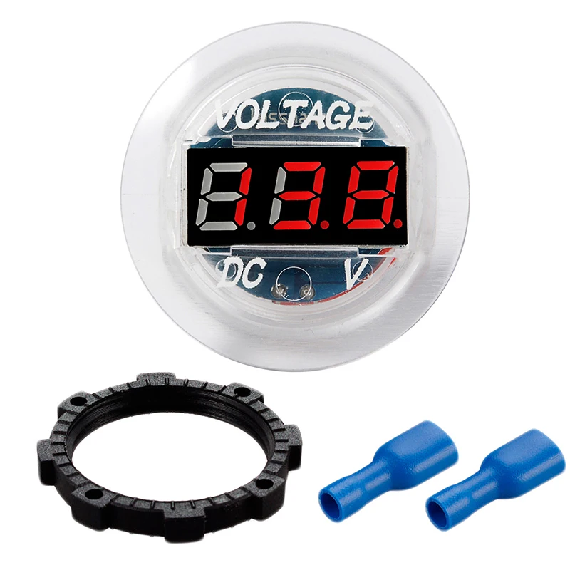 Цифровой вольтметр со светодиодной панелью для автомобиля и мотоцикла|voltmeter