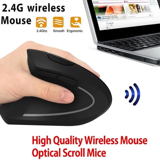 Best Price Binmer New Arrival 6D 2.4G Wireless Mouse Ergonomic Vertical Left hand Optical 1600DPI Gaming Mini Mice  For PC Computer 18AUG7 