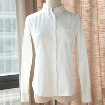 

Women White Cotton Long Sleeve Shirt Cafe Hotel Restaurant Hospitality Uniform Female Bistro Catering Waitress Work Wear B64