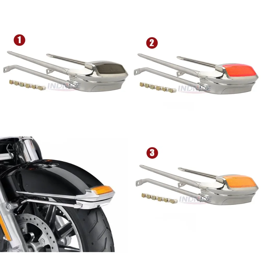 

For harley FLHTCU fender trim light FLHTK smoke light for harley touring CVO Air Wing Front Fender Rail with tip light 2014-2018