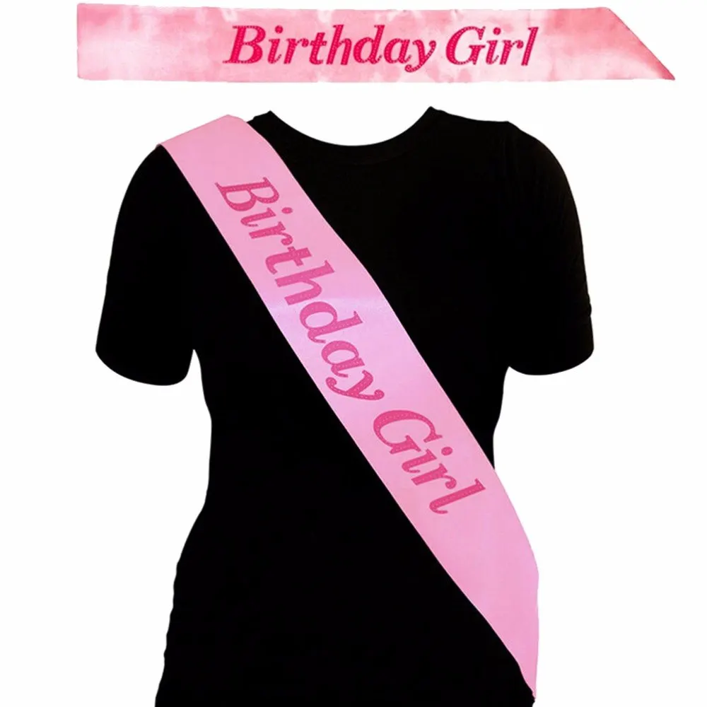 Event Party Supplies ink BIRTHDAY GIRL Sash in PINK Birthday Party Accessory Decoration Girls Night Souvenir Ribbons