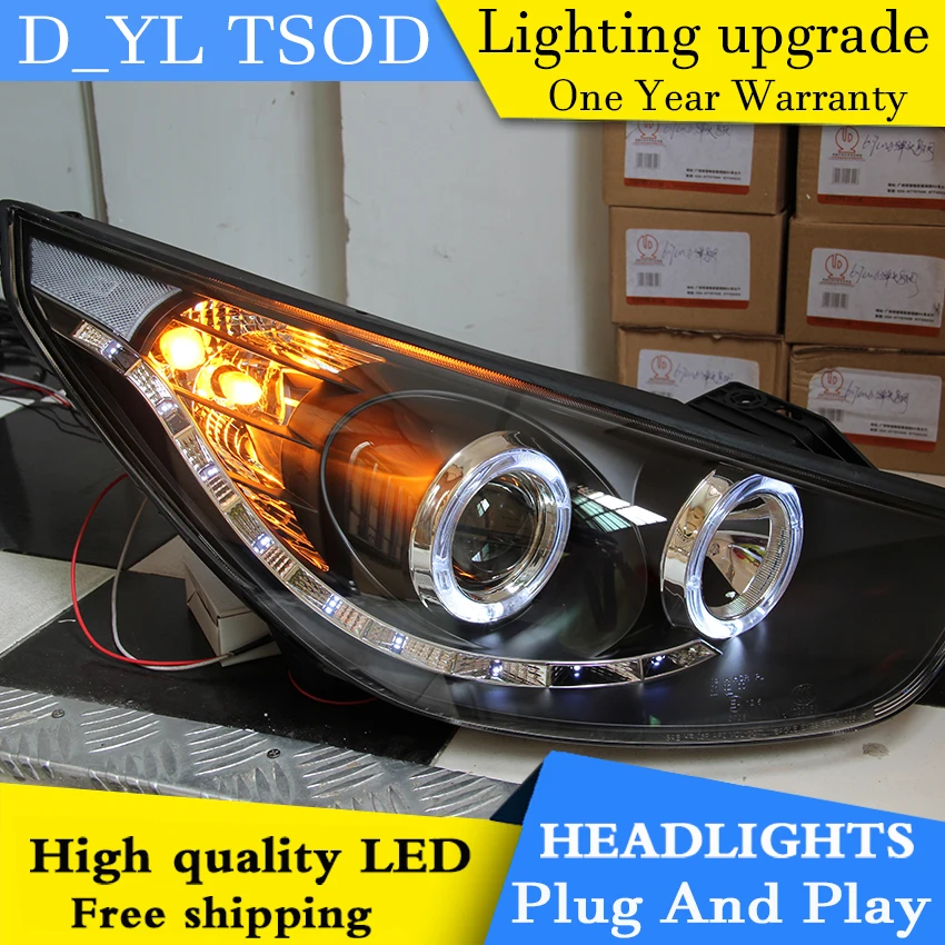 DY_L Car Styling Head lamp for Hyundai Ix35 2010-2013 LED Headlight DRL H7/D2H HID Xenon bi xenon lens | Автомобили и мотоциклы