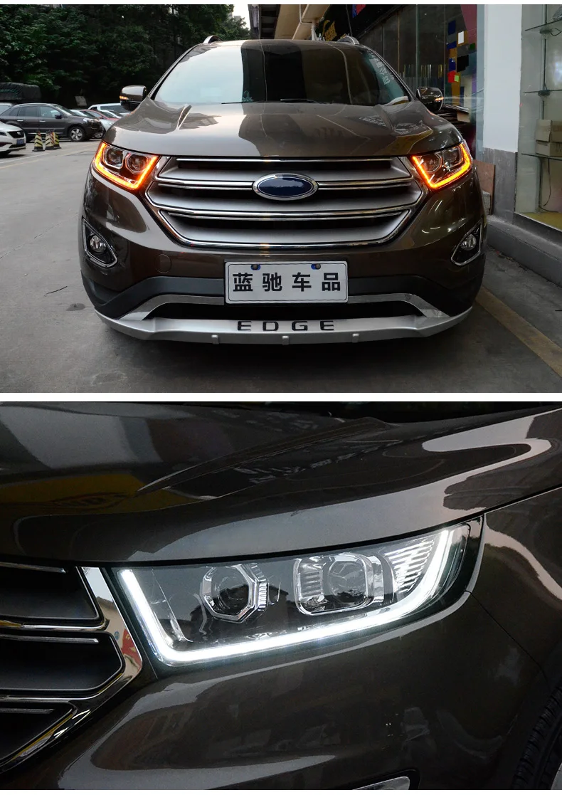 Автомобильный стайлинг-для Ford Edge фары Edge светодиодный фонарь DRL дневные ходовые огни Биксеноновые HID аксессуары