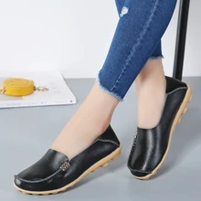 MIUBU Genuine Leather Women Casual Shoes Flats Shallow Footwear Ladies Slip On Loafers Female Moccasins Women Driving Shoes mwy women flats shoes moccasins girls loafers soft genuine leather ladies fashion casual shoe flats driving women footwear shoes