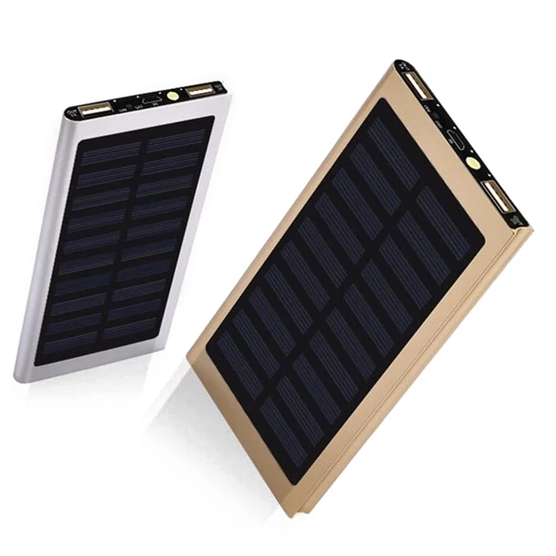 

20000mAh Solar External Battery Charger Power Bank Portable Dual USB Poverbank Quick Phone Charging for iPhone Xiaomi Samsung