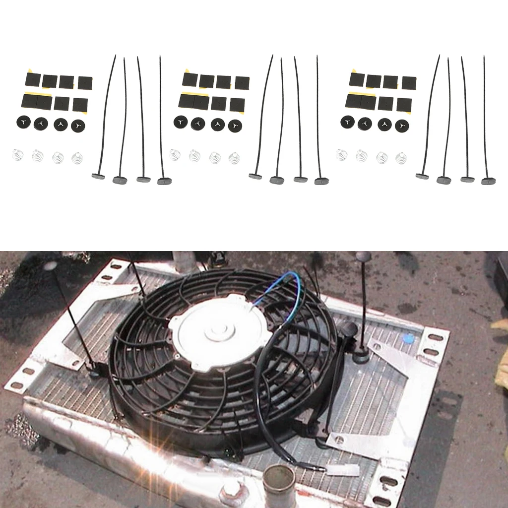 3 комплекта Универсальный Автомобильный электрический радиатор охлаждения кулер вентилятор монтажный комплект тонкий линейный радиатор масляный трансмиссионный кулер