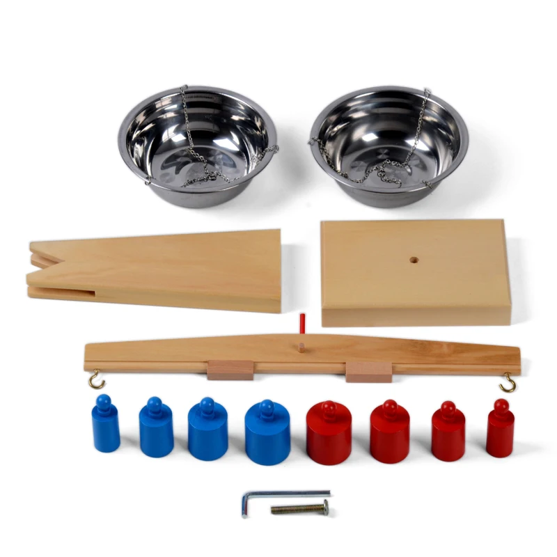  Baby Toy Montessori Wooden Balance Beam Weighing Scale Sensorial Early Childhood Education Preschoo