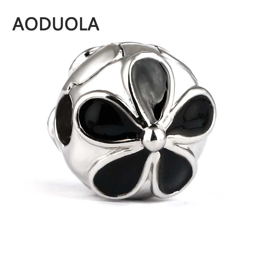 

10PCS Lampwork Silver Copper Stopper Beads Flower Clip Lock European Bead Round Chamilia DIY Charm Beads Fit For Charms Bracelet