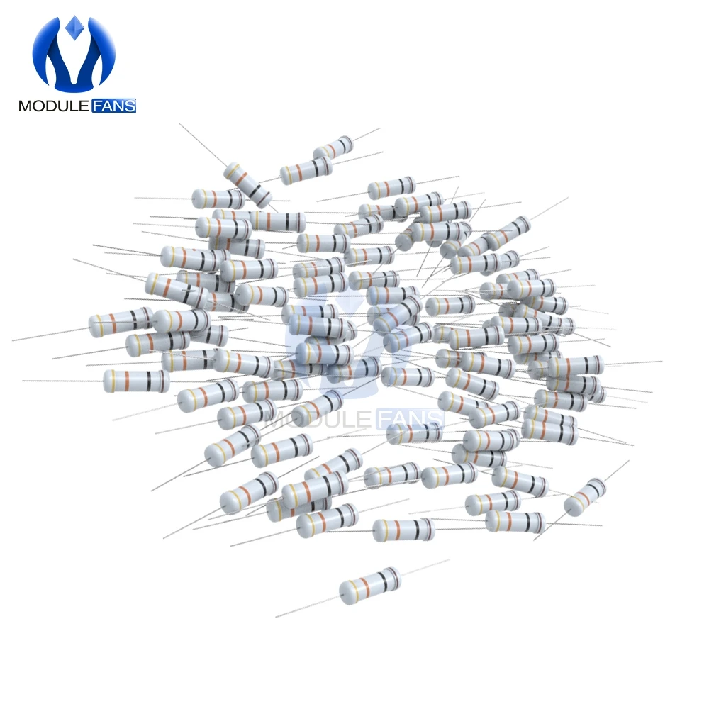 50 шт. металлический оксидный пленочный резистор 5W 5%+ 5%-5% 1R-1M 1K 2,2 K 4,7 K 5,1 K 6,8 K 10K 15K 22K 47K 100K сопротивление Diy Электронный Ом