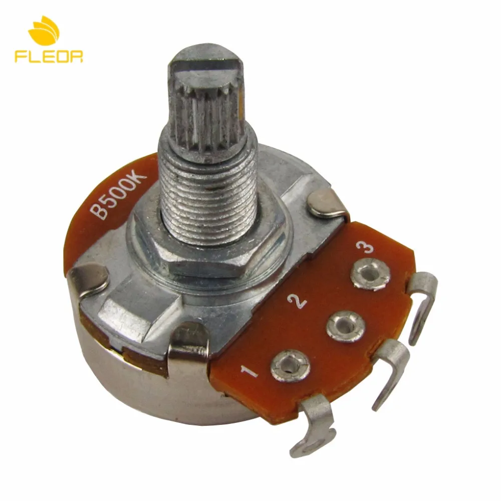 

FLEOR 10pcs Big Guitar Pots Potentiometer B500K Guitar Audio Volume Switch Pots Long Split Shaft