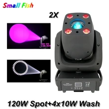 2Pcs/Lot 120W LED Spot Lamp 4x10W RGBW 4IN1 Wash LED Moving Head Light DMX512 DJ Disco Light For Wedding Party Club Bar Lighting 1 pcs lot 7 10w rgbw 4in1 mini moving head led 90w sopt moving head light for dj bar club party wedding decoration