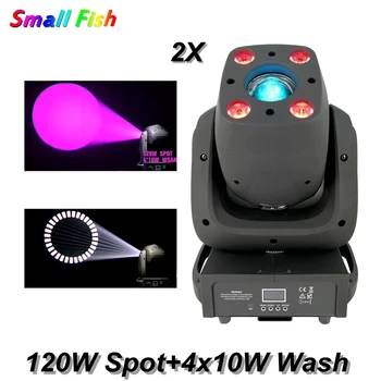 2Pcs/Lot 120W LED Spot Lamp 4x10W RGBW 4IN1 Wash LED Moving Head Light DMX512 DJ Disco Light For Wedding Party Club Bar Lighting 2pcs lot 4 in 1 led bar 7 10w moving head light rgbw 7 leds disco wash nightclub rainbow effect projector for wedding show