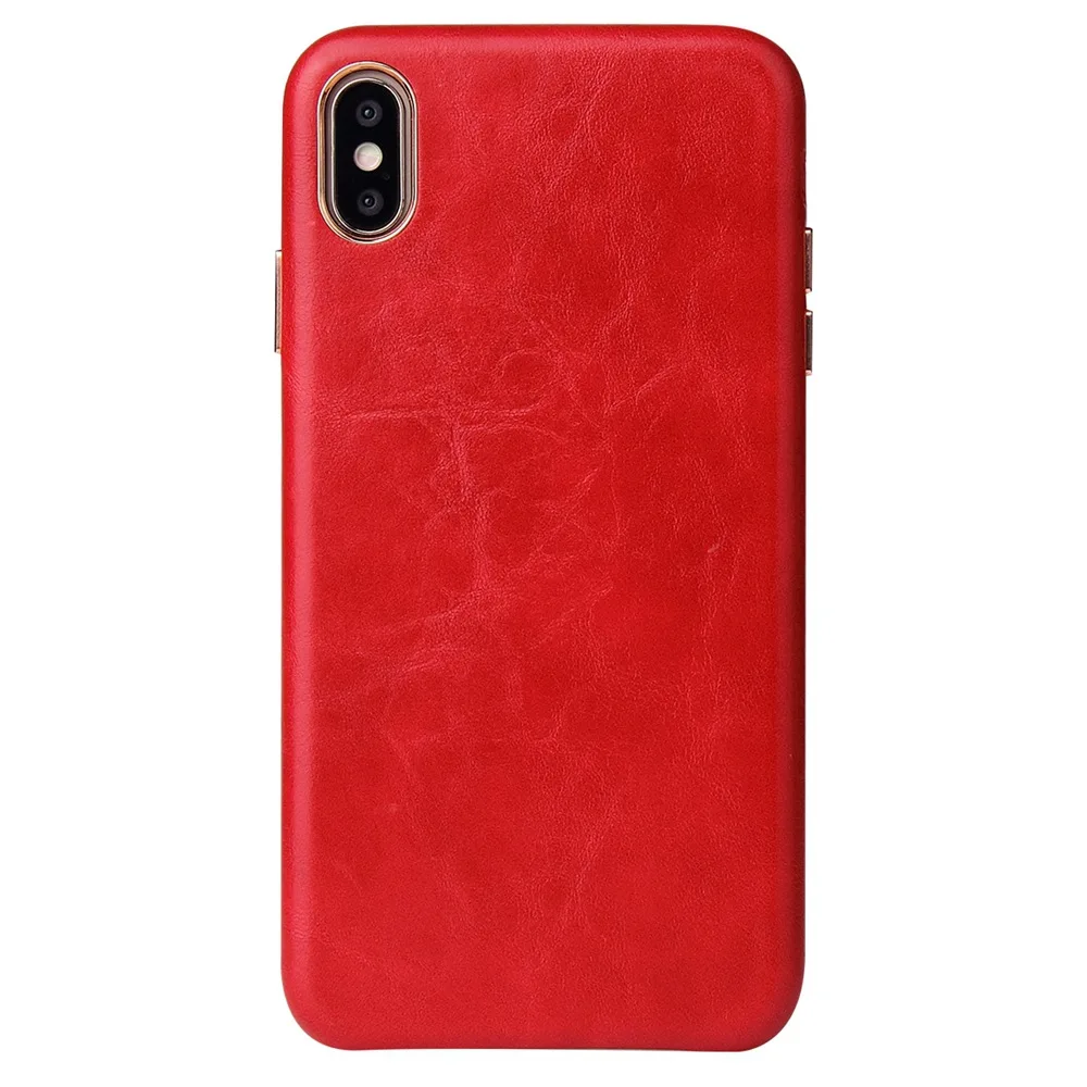 Eqvvol Роскошный кожаный чехол для iPhone 8, 7 Plus, 6, 6 s, однотонная цветная крышка для iPhone X, XS MAX, XR, мягкий чехол с краями, жесткий чехол из поликарбоната - Цвет: Red
