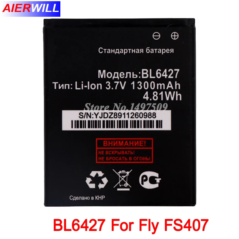 BL6427 Battery For Fly FS407 STRATUS 6 Accumulator 1300mAh High Quality | Мобильные телефоны и аксессуары